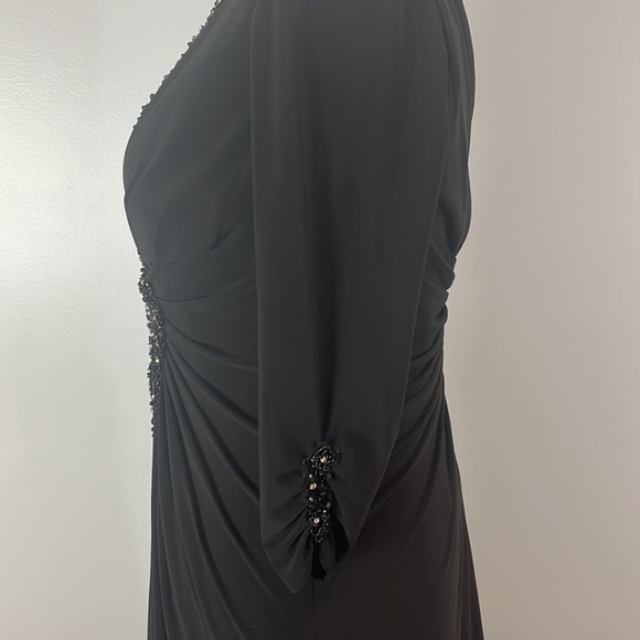 Cameron Blake for mon Cherie Long Black Gown with Ling Sleeve Dress - Picture 7 of 17